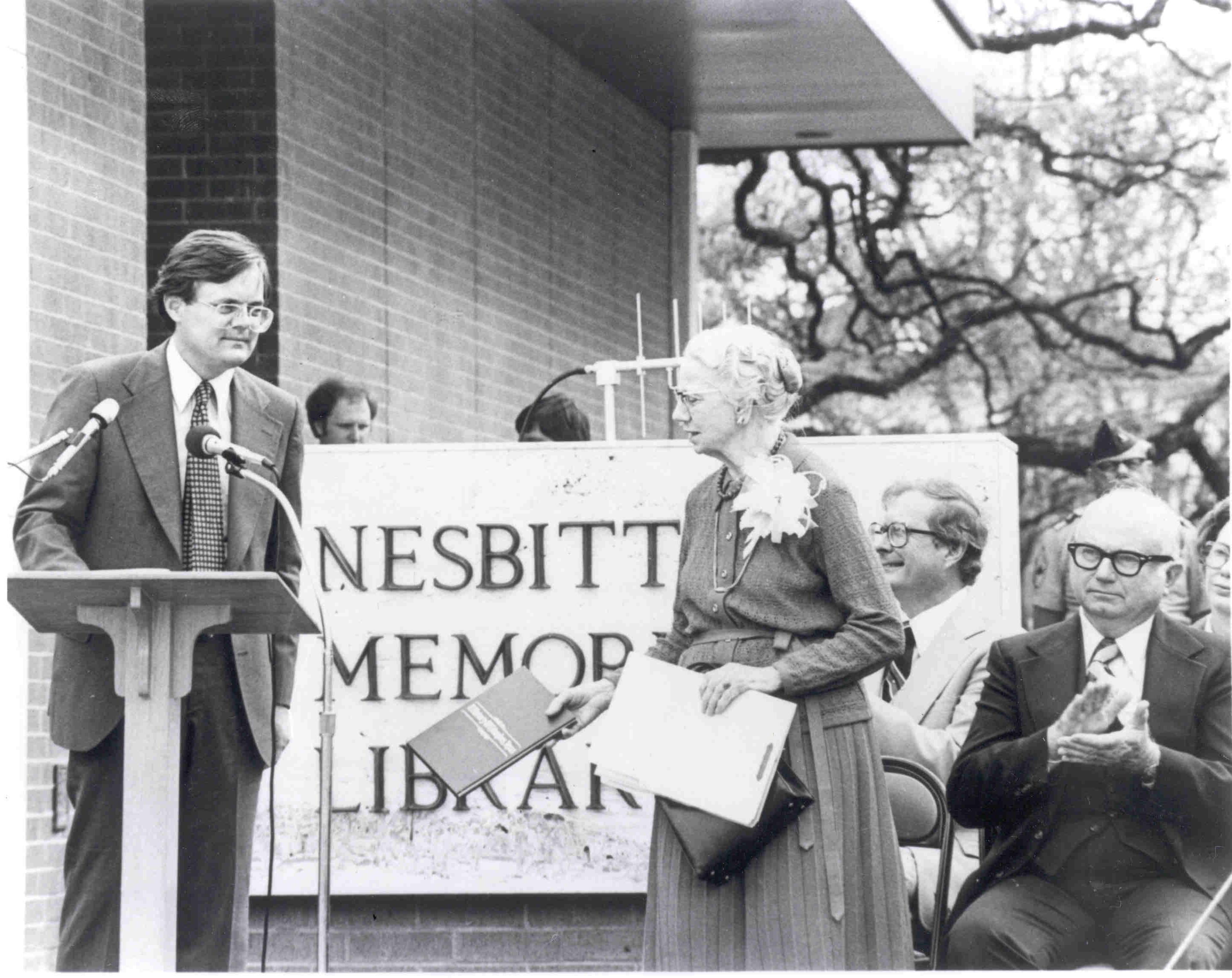 Dedication of the Nesbitt Memorial Library, March 18, 1979