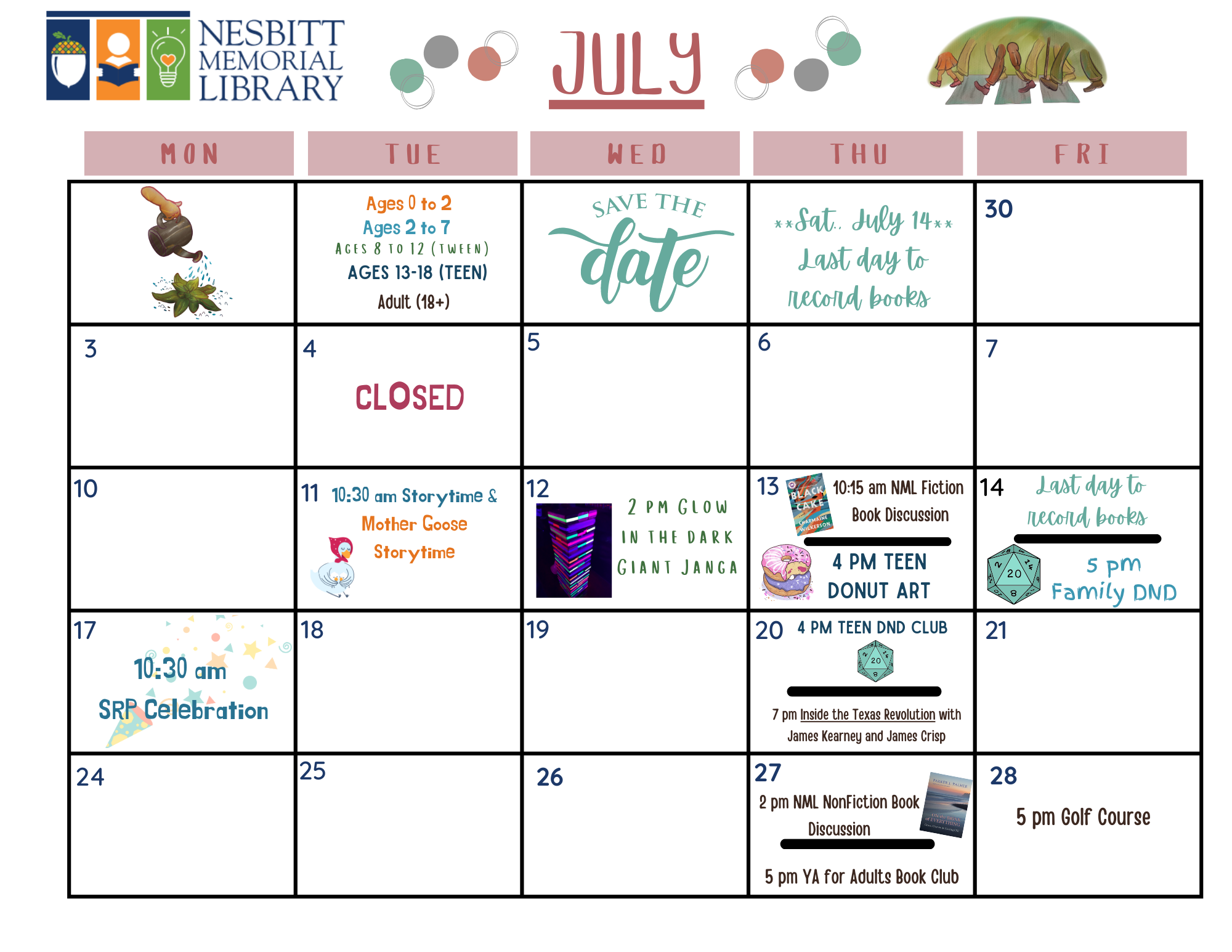SRP July Calendar
