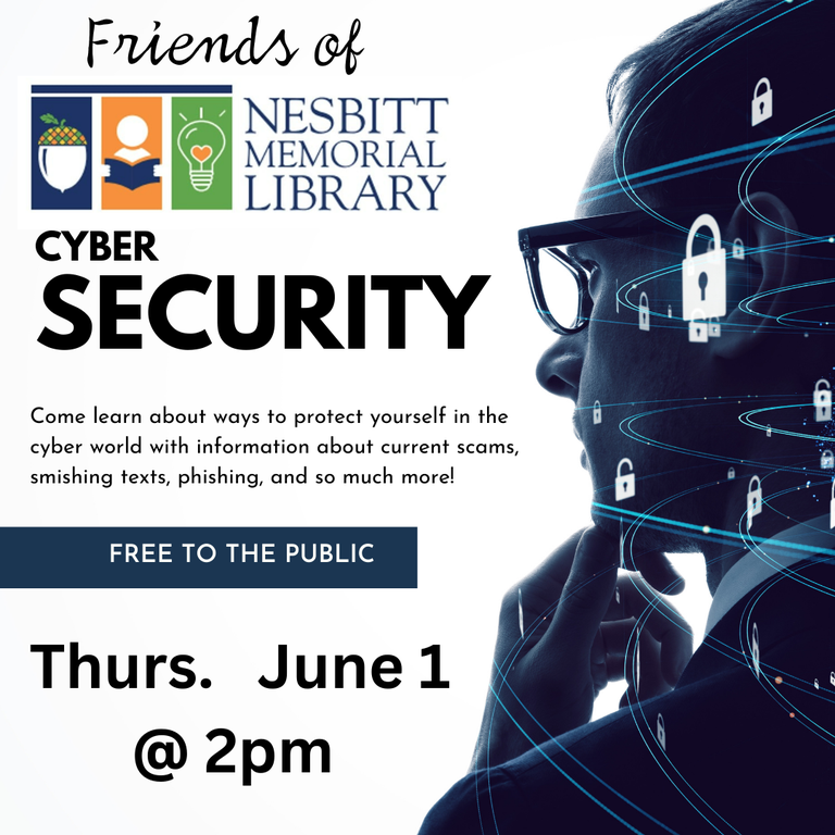 Cyber Security on Thurs. Jun 1 @ 2pm 