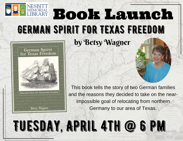 German Spirit For Texas Freedom Book Launch Apr 4th @ 6PM