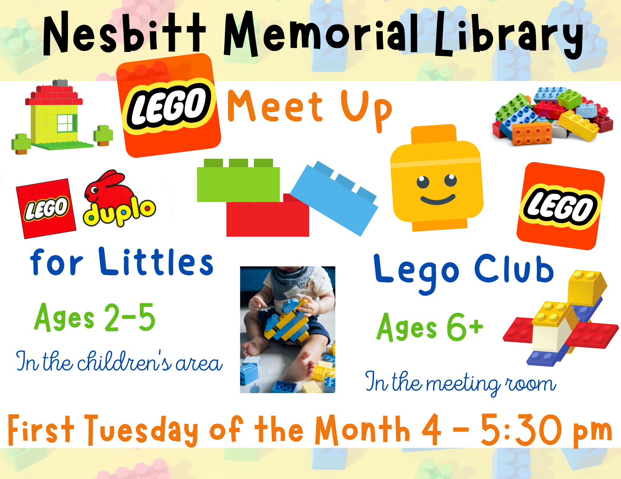 Lego Club First Tuesday of the Month 4-5:30PM
