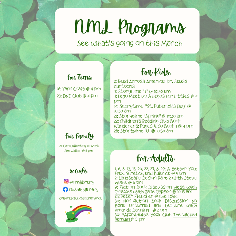 March NML Programs