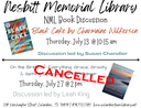 NML Book Discussions Jul 13th at 10:15am and Jul 27th at 2pm Cancelled