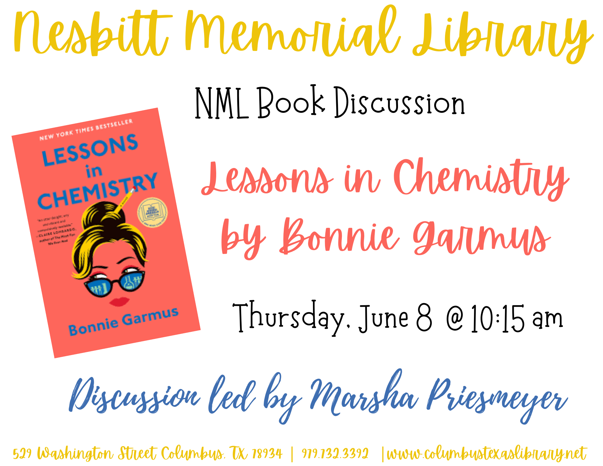  NML Book Discussions Jun 8th at 10:15am
