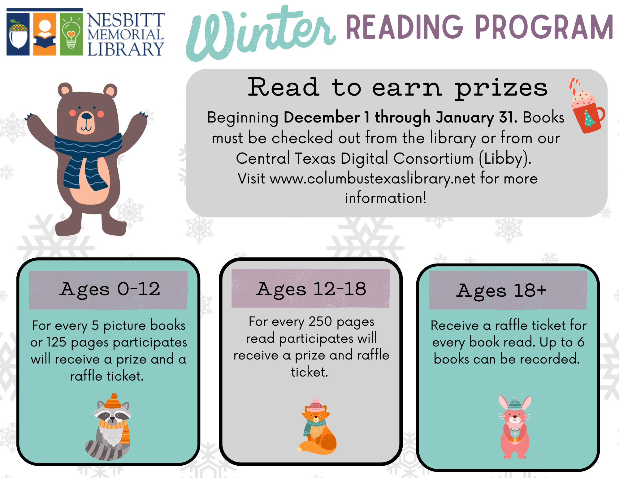 Winter Reading Program Dec 1, 2022 - Jan 31, 2023
